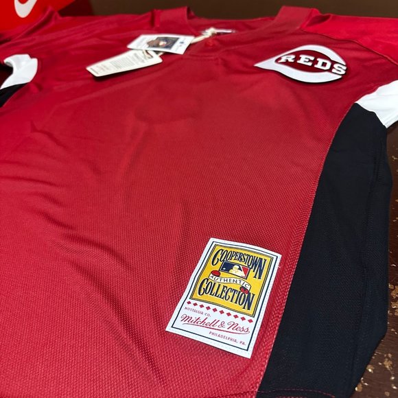 Mitchell & Ness Mens Red Ken Griffey #3 Cincinnati Reds MLB Baseball Jersey Sz L - Picture 3 of 6
